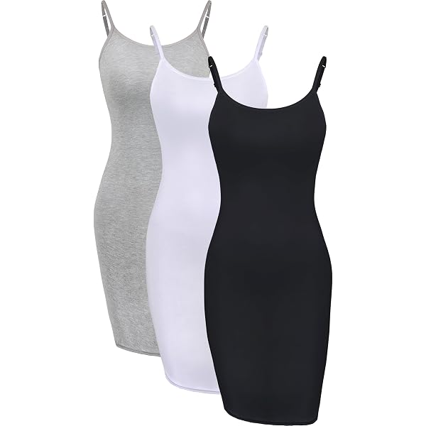 Emmalise Women's Built-In Bra Camisole – 3 Pack, Wireless Support, Long Torso For Layering