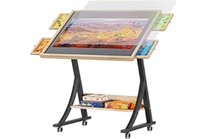 YITAHOME 1500 Piece Jigsaw Puzzle Table with 4 Drawers, Adjustable Tilting Puzzle Board with Tilt Angle & Height Adjustment, Folding Portable Jigsaw Tables with Cover & Storage Shelf, Easy to Move