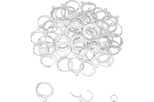 UNICRAFTALE Alrededor de 50 pieza de Pendientes Plateados con Anillo de Salto Abierto Pendiente de Acero Inoxidable con Pendiente Trasero con Palanca de Bucle para Hacer Pendientes de Bricolaje