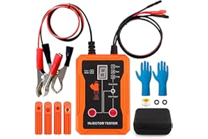 Erato Samochodowe dysze wtryskowe paliwa tester z narzędziami do czyszczenia DIY, zestaw 8 trybów pulsu, 4 adaptery, 4-żyłowe, dwukanałowe dysze wtryskowe paliwa, tester pulsu, zestaw uniwersalnych