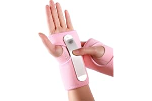 JESATA Compression Wrist Support Brace for Men & Women | Adjustable Wrist Support Wraps | Wrist Band Support Sleeve | Carpal Tunnel Brace for Pain Relief, Tendonitis, Arthritis, Gym, Sports (Pink, Left)