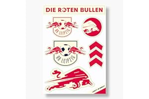 Rasenballsport Leipzig Leuchtsticker-Set 6tlg Aufkleberkarte Aufkleber nachtleuchtend Sticker RBL - Plus Lesezeichen Wir lieben Fußball