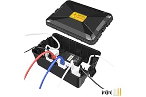 NineLeaf Extra Large Waterproof Electrical Box, IP54 Weatherproof Outdoor Outlet Cover, Protect Outlet, Plug, Timer, Power Strip, Holiday Light Decoration, 32 x 22 x 13 cm, Black