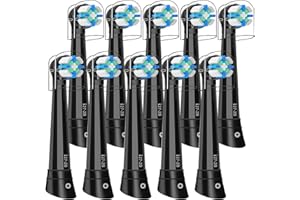CALLYSONIC Recambio Cepillos Compatible con Oral B IO 2/3/4/5/6/7/8/9/10 Cepillos Eléctrico, Cerdas Medianas Cabezales Compatible con Oral B IO (10 Negro)