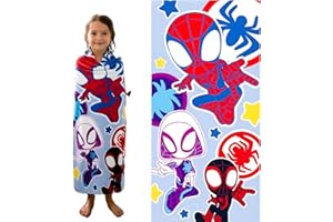 BrandMac Spidey Beach & Bath Towel 70x140 cm, 100% Cotton | Soft & Absorbent Kids Bath & Swim Towel | Marvel Spiderman Design Colorful Towel | Ideal for Beach Bath & Pool