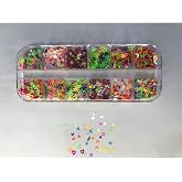hb tasarım Nail Art Tırnak S&uuml;sleme Pul Seti Yıldız Kalp Desenli Makyaj V&uuml;cut Pulu, renkli