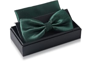 Massi Morino Fliege mit Einstecktuch für Herren Set - Anzug Herrenfliege zur Hochzeit - Verstellbare Schleife