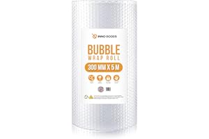INNO GOODS Bubble Wrap 300mm x 5m Bubble Wrap Roll for Moving House Bubblewrap for Shipping Mailing and Storage-small bubbles