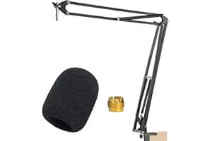YOUSHARES Rode NT1A Soporte de Micrófono y Una Funda de Esponja-Soporte de Brazo y Cubierta Antipop de Micrófono para NT1A, NTK, K2, NT2A