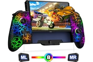 Elegamefy Switch Controller für Nintendo Switch/OLED, mit 9-Farbleuchten, Handheld-Modus, Programmierung und Turbo One-Piece Wireless Switch Controller Zubehör