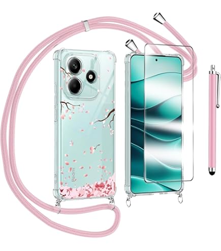 Custodia Con Cordino Per Xiaomi Redmi Note 14 5G - Trasparente Antiurto In Silicone, Verde Con Laccio Regolabile - Foto 4