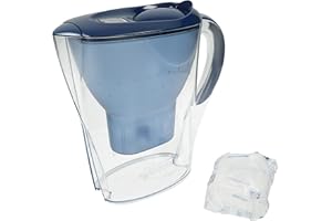 BRITA Marella azul – Jarra de Agua Filtrada con 1 cartucho MAXTRA+, Filtro de agua que reduce la cal y el cloro, para un sabor óptimo, 2.4L