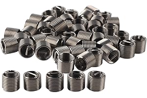 Hyuduo 50pcs M10x1.25 SUS304 Stainless Steel Helical Thread Inserts for Repairing Damaged or Stripped Threads in Metal - 10mm,15mm,20mm,25mm,30mm