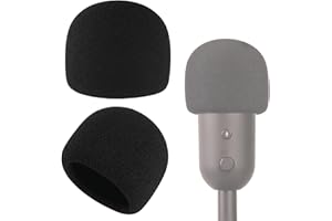 Rigych Mikrofon Windschutz, Professioneller Popschutz Groß Schaumstoff Mikrofon für Razer Seiren V2 X Mikrofon, 2 Stück, Schwarz