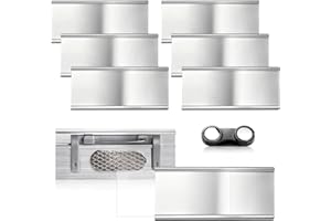 Hainue 6 Pezzi Targhetta Magnetica in Alluminio,Badge Portanome Magnetico 72 mm x 31 mm con Spilla e Clip da Tasca adatto per Luoghi di Lavoro, Fiere, Ristoranti E Scuole(argento)