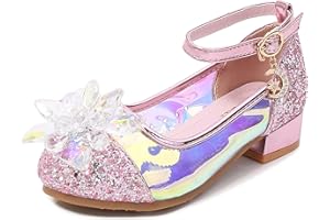 New front Bambine e Ragazze Scarpe col Tacco Principessa Elsa Scarpe da Principessa Scarpe per Costumi e Travestimenti Natale Carnevale martedì Grasso Regali Compleanno Antiscivolo