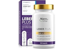 ‎NAROVITAL Leber Kur Mariendistel Kapseln hochdosiert - 80% Silymarin, Artischocke, Löwenzahn, Curcuma, Desmodium und Cholin für die Leber Testsieger - 8-Fach Komplex