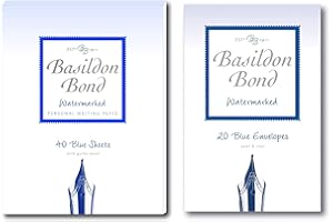 Basildon Bond No 2 Blue Paper Writing Set Includes Writing Pad & Envelopes