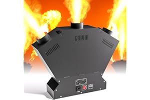 KRIDERISH Projecteur de flamme 200 W triple tête avec contrôleur DMX512, machine à flamme jet jet pour Noël, Halloween, concerts, spectacles, fêtes, événements sportifs