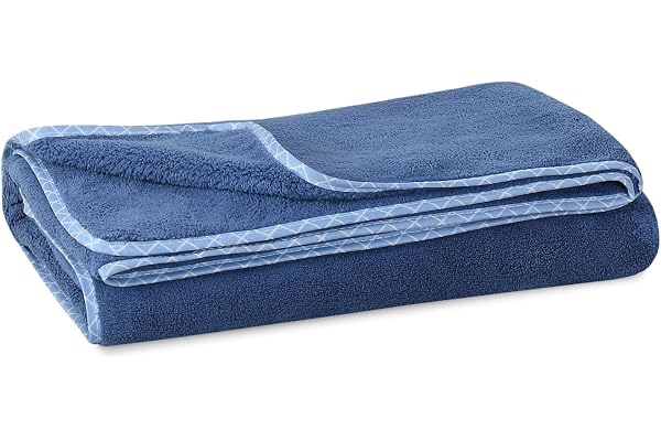 UrbanLeaf Microfiber Large Bath Towel Quick Dry Super Absorbent - Bath Towel for Men and Women Navy Blue Towel for Bath, Travel, Gym, Beach, Pool, and Yoga (70 X 140 CMs)