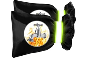 GZQINGYONG 2PCS Couvercle Antigel pour Robinet,22cm x 18cm Housse de Robinet Extérieur Housse De Protection Robinet pour la Protection Contre Le Gel en Hiver,Avec Bande Réfléchissante,Imperméable et épaisse-Noir