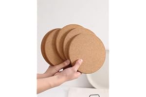 Kork-Untersetzer, 6 Stück, dicke Korkuntersetzer für heiße Gerichte und heiße Töpfe, NISPOTDOR 19,1 cm, multifunktionale Korkmatte, Küchen-Hot Pads für Tisch und Arbeitsplatte