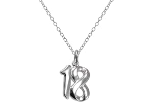 jewellerybox Sterling Silver 18th Birthday Number Pendant on Chain 14-22 Inches