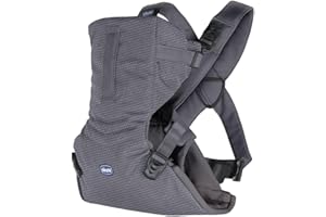 Chicco EasyFit Portabebés Ergonómico de 0 Meses a 9 kg, Mochila Bebé Fácil de Usar para Llevar el Bebé Mirando hacia los Padres, Mochila Portabebés con Sujeción para Cabeza y Cuello, Gris (Moon Grey)
