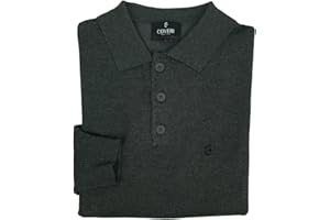 Coveri Maglia Maglione Uomo Polo 3 Bottoni Classica Tinta Unita Elegante Maniche Lunghe