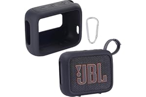 co2CREA Silikonowe etui do JBL Go 4, wodoodporna przenośna osłona Bluetooth, przenośny ultralekki pokrowiec ochronny z karabińczykiem (głośnik nie jest w zestawie)