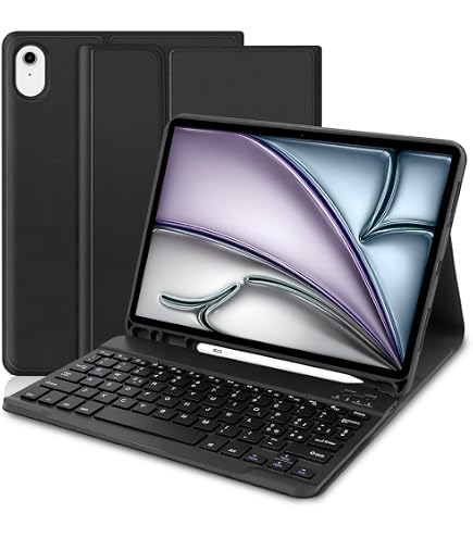 Ivsotec Tastiera Bluetooth Con Custodia Girevole 360° Per IPad Air 5/4 10.9" E IPad Pro 11" | Azera | Nero - 6