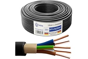 M&G Techno 25m NYY-J 5x2,5 mm² Erdkabel Elektro Strom Kabel Kupfer eindrähtig Made in Germany