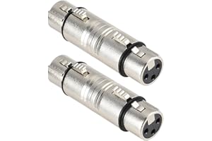 BRILEZE 2 Pack XLR Coupler XLR 3 Pin Female to Female Adapter Gender Changer Mic Barrel Extension Expand Connectors for RF Audio Interfaces Camera Microphone Mixing Console Power Amplifiers Sound Cards
