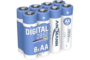 ANSMANN Akku Mignon AA 2650 mAh, 8 Stück, 1,2V NI-MH, wiederaufladbar, hohe Kapazität ideal für Kameras, Blitzgeräte, Digitalkameras, Wildkameras