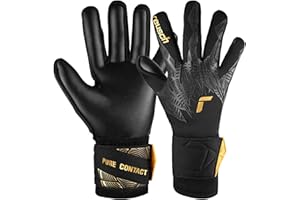 Reusch Pure Contact Infinity Junior rękawice bramkarskie dla dzieci, optymalne do sztucznej trawy, 7, czarno-złote