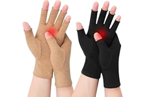 Kiiwah 2 Pares Guantes Artrosis, Guantes De Compresión Artritis para Mujer Hombres, Guantes sin Dedos Alivian El Dolor de Rsi Tunel Carpiano, Dolor de Manos, Reumatoide, Sindrome de Raynaud