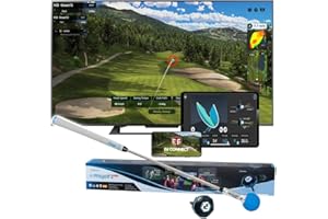 PHIGOLF Home Golf Game Simulator: Enjoy Interactive Golf with Motion Sensor & Swing Stick for Indoor & Outdoor Fun – 38,000+ Courses Worldwide, Compatible with Android, iOS, APP & E6 Connect