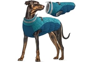 PUMYPOREITY Płaszcz dla psa z zamkiem błyskawicznym, wodoodporna, ciepła kurtka dla psa, termiczny płaszcz dla psa, na zewnątrz, zimowe ubrania, odzież na zimną pogodę, przytulna bawełniana kamizelka, płaszcz dla