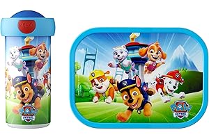Mepal - Lunch-Set Campus - Lunch-Set für Kinder mit Verschlussbecher & Lunch Box - Lunch-Set für die Schule oder Unterwegs - Spülmaschinenfest & BPA-frei - 300 ml + 750 ml - Paw Patrol Pups