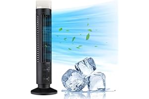 Culnflun Rotorloser Turmventilator, Ohne Flügel kleiner turmventilator Tragbarer USB-Tischventilator Mit Licht und Flügellosem Rotorloser Ventilator Sehr Leise für Zuhause Schlafzimmer (Schwarz)