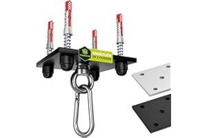 GOOD YOURKON STUFF Yourkon | Boxsack & Deckenhalterung | 5mm starker Stahl | Schwarz gepulvert | inkl. Zubehör | 140kg | Deckenhalterung für Hängesessel, Yogatuch, Sonnensegel Befestigung