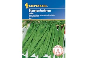 Kiepenkerl Stangenbohnensamen Limka 171 - Mittelfrühe, weißsamige Schwertbohne mit 22-24cm langen und 2 cm breiten Hülsen - Saatgut, Gemüsesamen