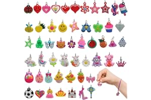 JYNXOR 100 dijes de silicona para hacer pulseras, abalorio de goma para telar, materiales hechos a mano para colgantes, estilos aleatorios