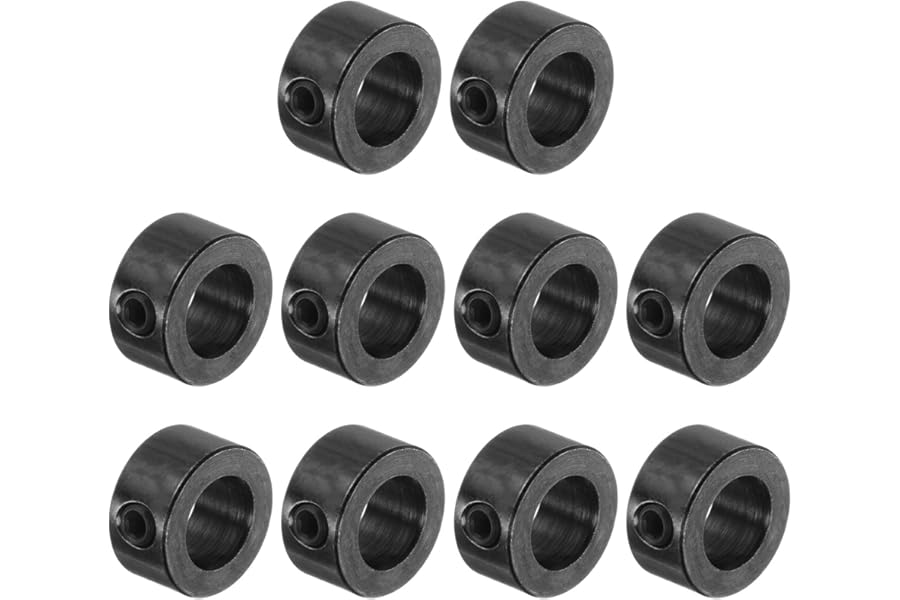 sourcing map 10pcs Set Screw Collars 8mm ID Shaft Collars, 14mm OD, Gear Stopper Wheel Collar, Black