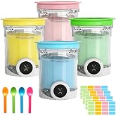DAZZTIME Ninja Creami Ice Cream Container, 4 Pieces Containers for Ninja Creami Pint, Accessories for Ice Cream Machine NC700