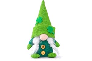 Alecony St. Patrick's Day Plüschtier, Niedliche Stofftier Kuscheltier Plüsch Puppe für Kinder Jungen Mädchen, Grün Wichtel Figuren Zwerge Stofftierpuppe, Valentinstag Geburtstag Geschenke (A)