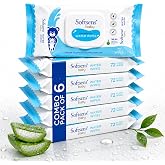 Softsens Baby 99.9% Pure Water Wipes | Pure Aloe Vera Extract with Lid Wipes For Babies (Pack of 6)