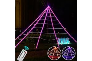 Maxee 315 diod LED na Halloween, 5 m ogromna sieć świetlna, z łańcuchem świetlnym 26 m i pilotem zdalnego sterowania (8 trybów oświetlenia i timer), dekoracja do ogrodu, wewnątrz i na zewnątrz