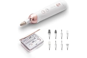 Ponceuse ongle électrique professionnelle – Boston Tech Queen avec 9 embouts, 5 vitesses, LED, rotation double sens, recharge USB, kit manucure pédicure complet