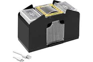 Ni-SHEN Mélangeur de Cartes Automatique USB/Piles à 4 Jeux, pour fête familiale, Poker/Blackjack/UNO